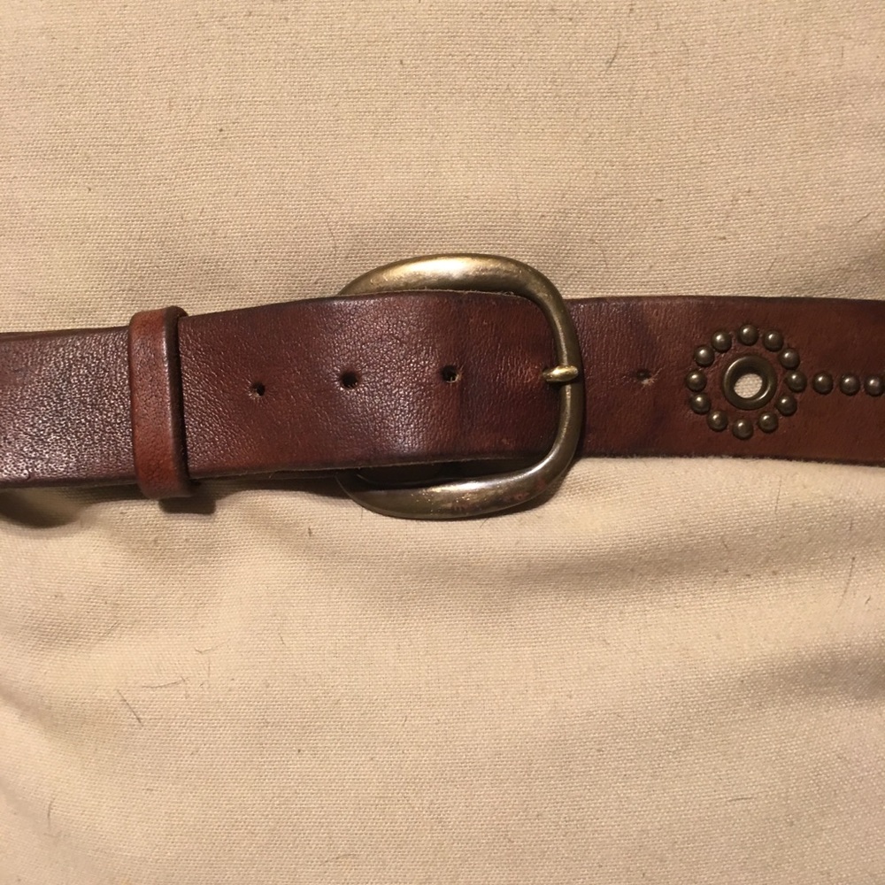 Brown Leather Embellished Holister Belt